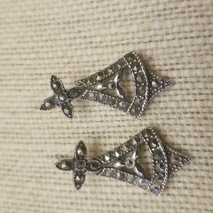 Vtg. Dangling Sterling and Marcasite Earrings